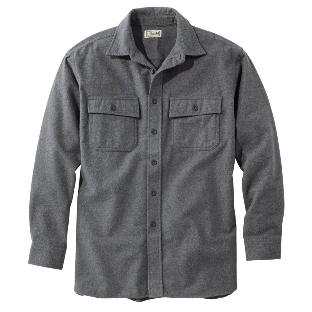 L.L Bean New Men's Chamois Shirt Gray Traditional Fit Size Large